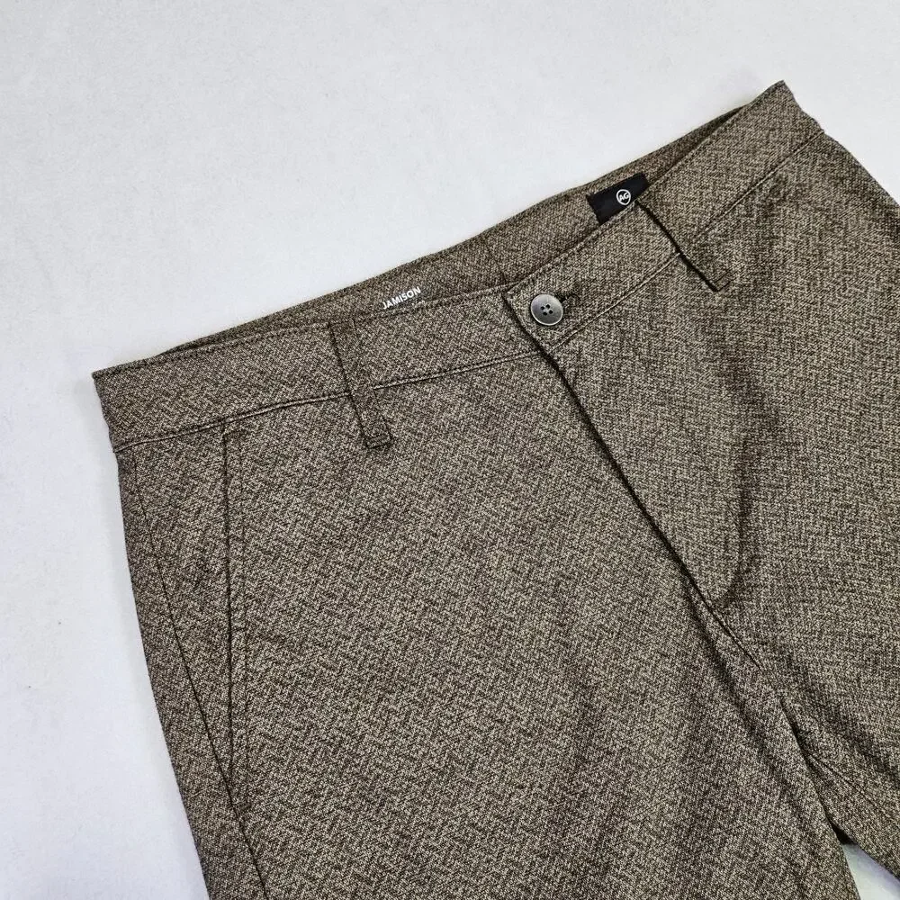 AG Jamison Herringbone Trouser Mens 31x32 Skinny Chino Brown Adriano Goldschmied